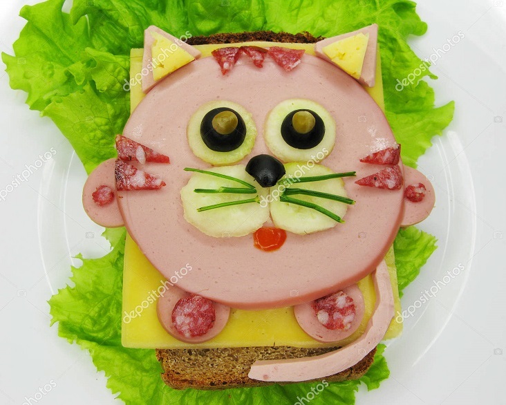 Decoration of salad or sandwich to the New Year's table 2023 per year of rabbit