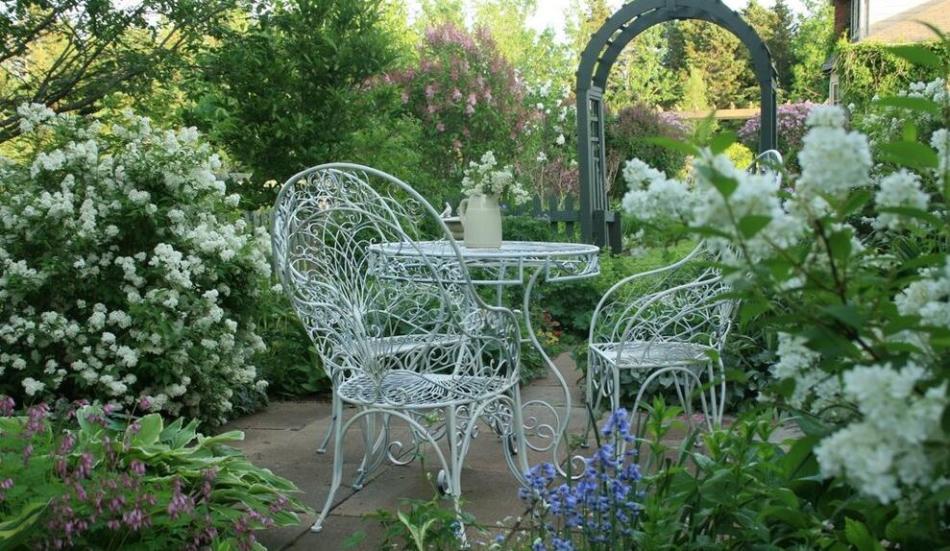 Garden furniture made of forged iron