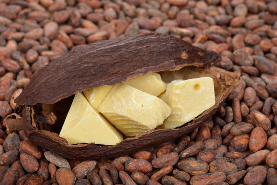 C'est à quoi ressemble l'huile de cacao sous une forme solide