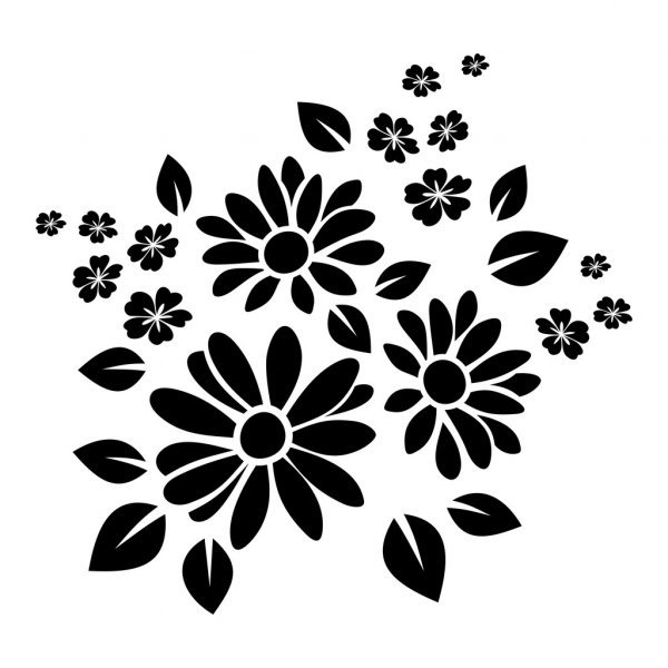 Fleur Pochoir - Modèle de camomille