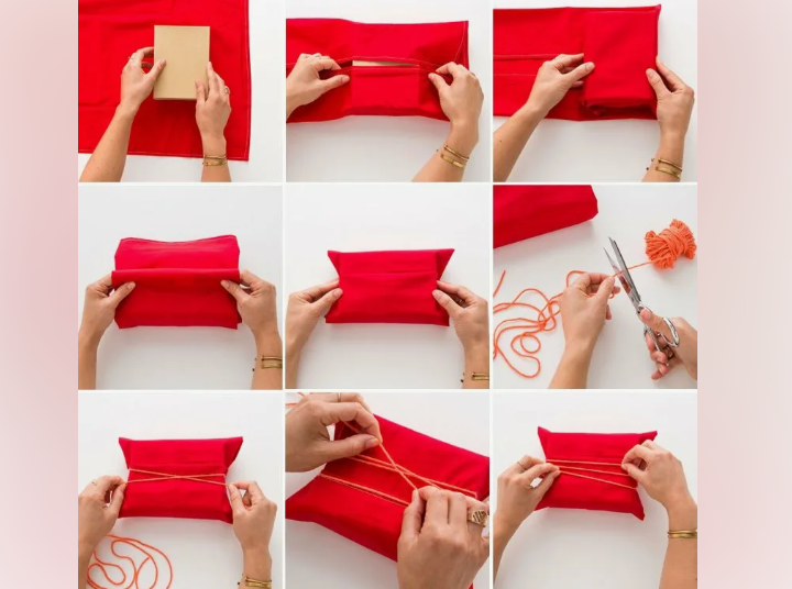 Идея красивой упаковки подарка в подарочную бумагу