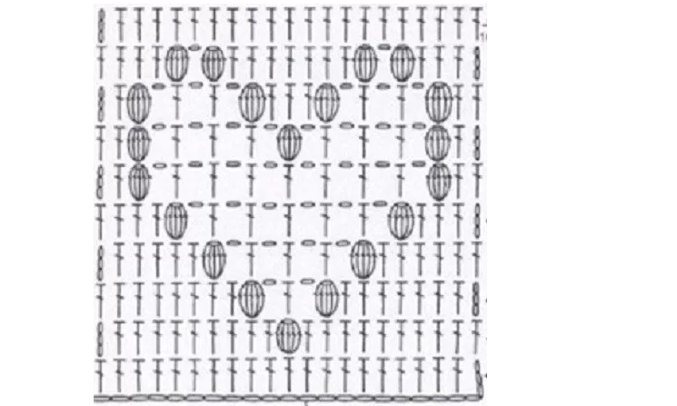 Facial Popkorn pattern in a circle - heart