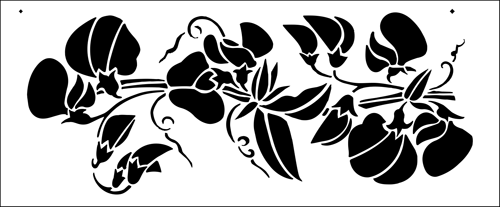 Paper flowers stencil - print