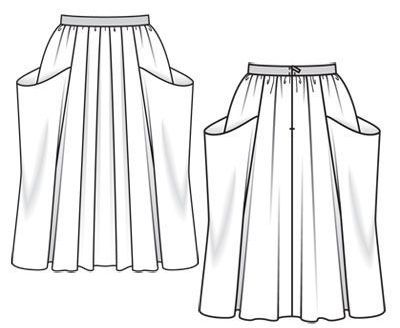 How to sew a skirt to church, temple with pockets: photo