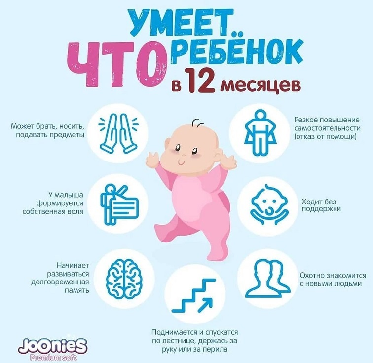 Что умеет ребенок в 12 месяцев