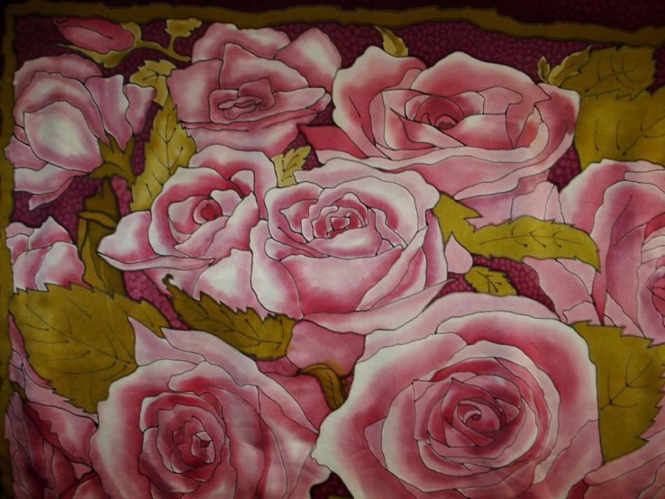 Rose scarf. batik