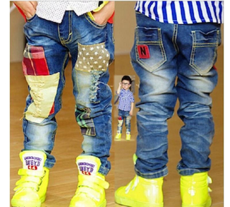 Interesting ideas for patches on children's jeans, option 14