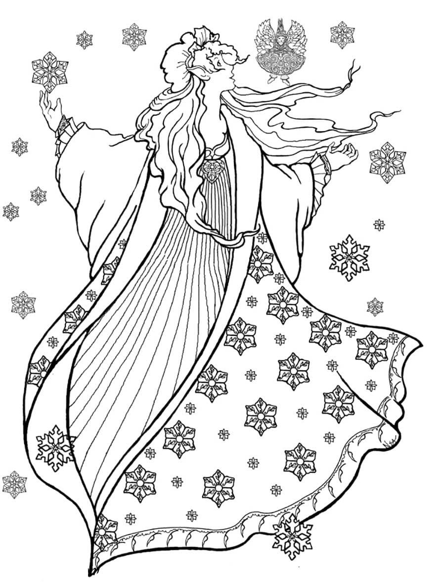 Раскраска волшебница зима