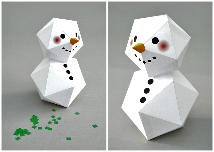 A snowman made of paper