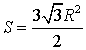 Formule za stran oboda območja pravilnega šesterokotnika