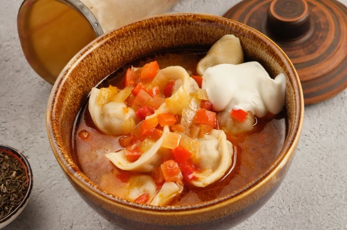 Chuchvara with frozen dumplings