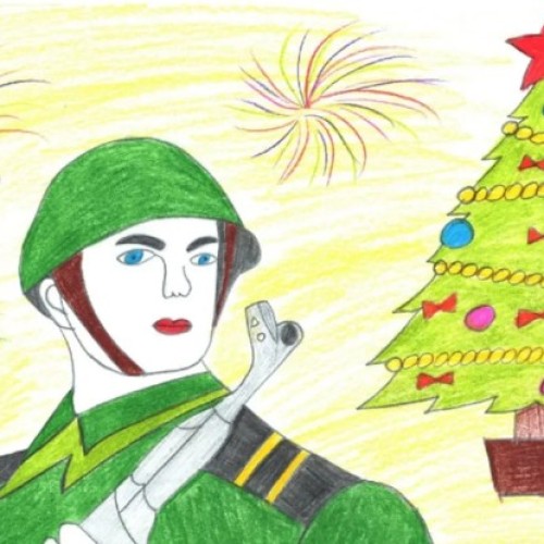 Что нарисовать солдату на Новый год: идеи рисунков, открыток, шаблоны