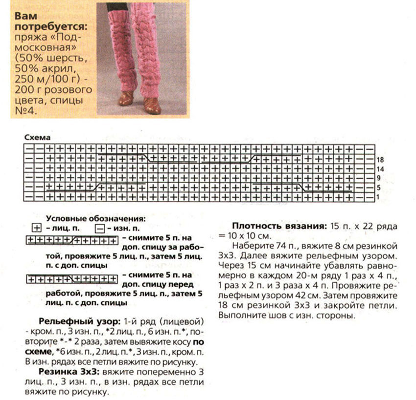 Modèle de relief - Leggings avec aiguilles à tricoter