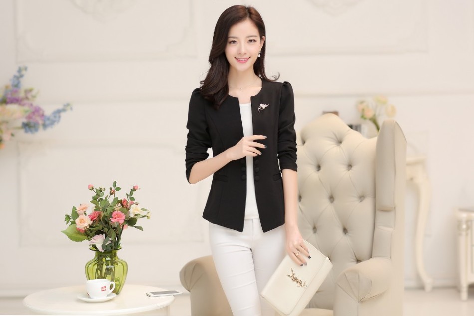 Women's business jacket without lapels on aliexpress.