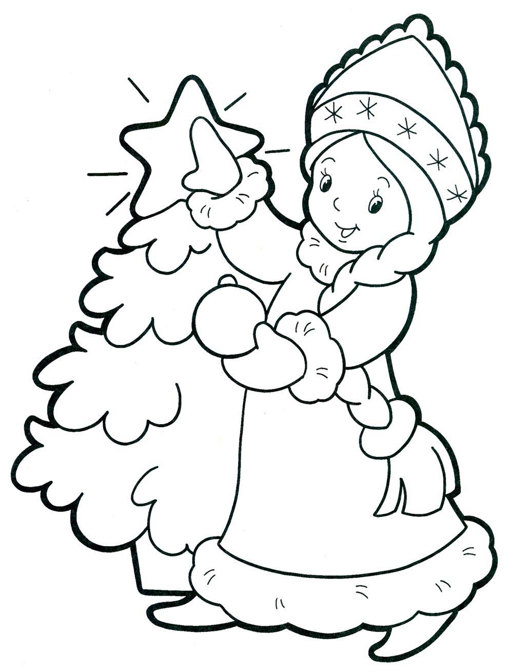 Schablonen Weihnachtsbäume und Schneejungfrau zum Schneiden
