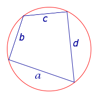 L'area della formula quadrangolo inscritta Brahmagupta