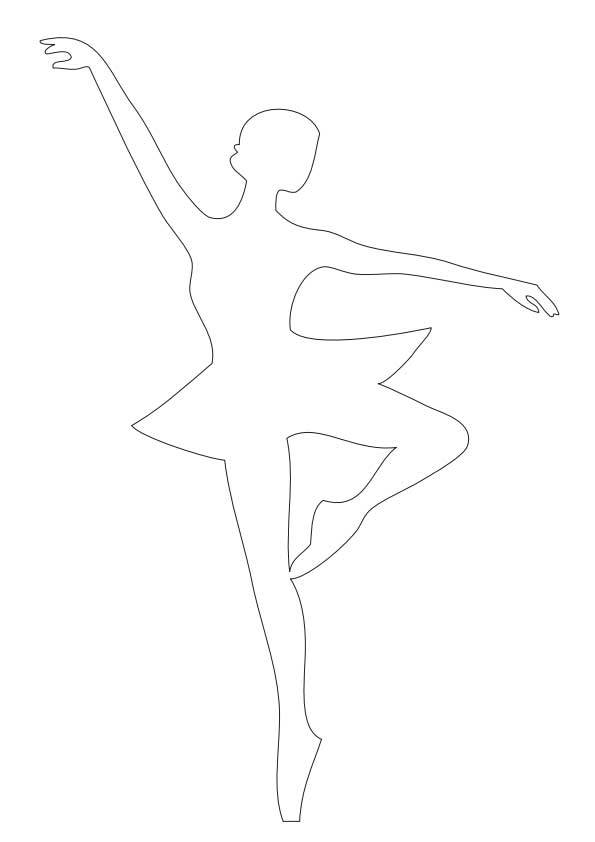Шаблон балерины для рисования или вырезания, пример 2