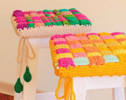 Stool mat: crochet for beginners, ideas, photos