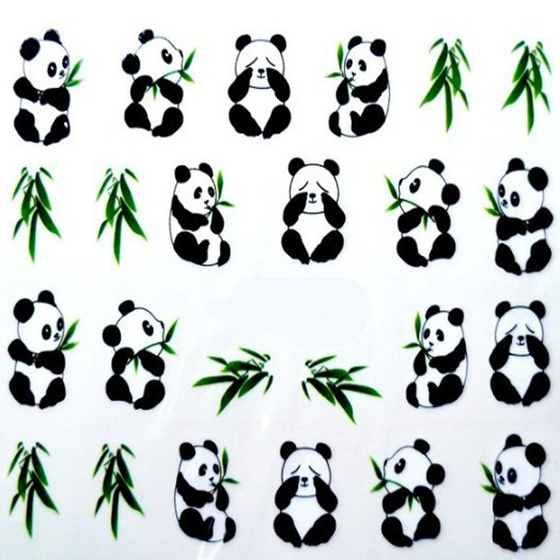 Matricák a körmökön - panda