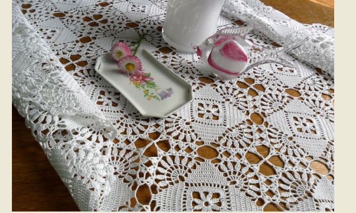 Beautiful Crochet square tablecloth
