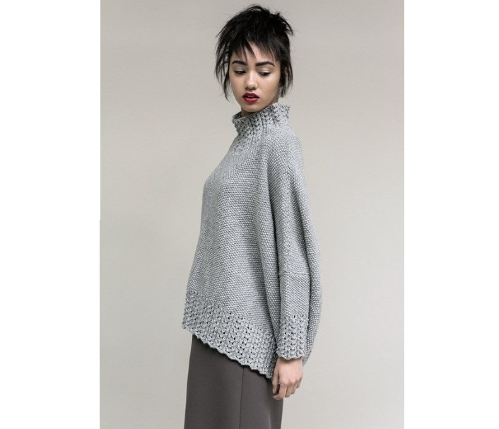 Fashionable female jumper knitting