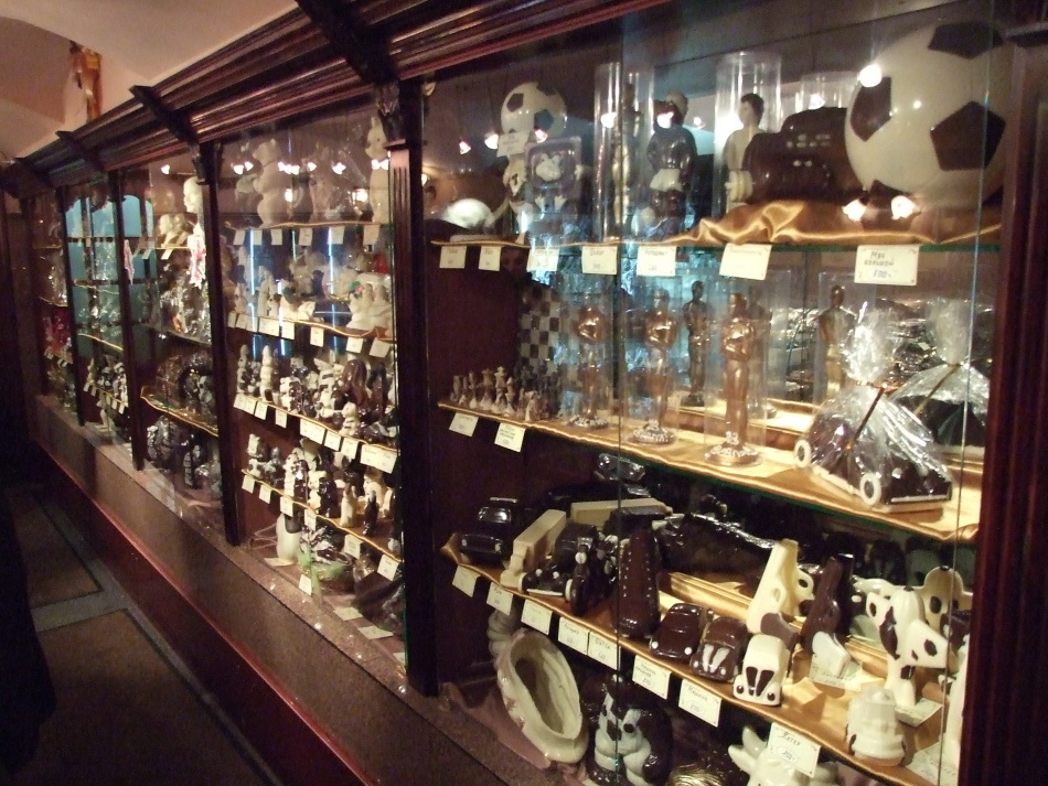 Экспонаты музея шоколада.