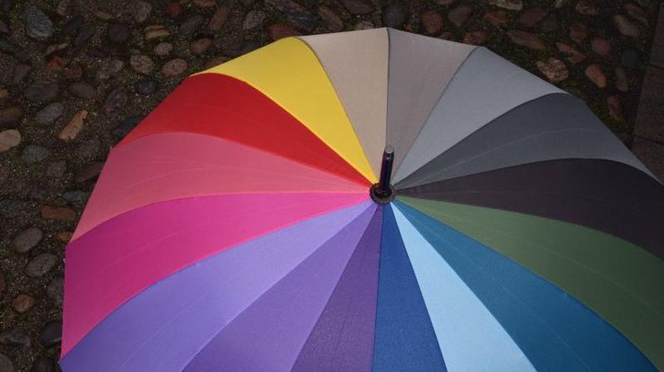 Rainbow umbrellas attract luck and happiness!