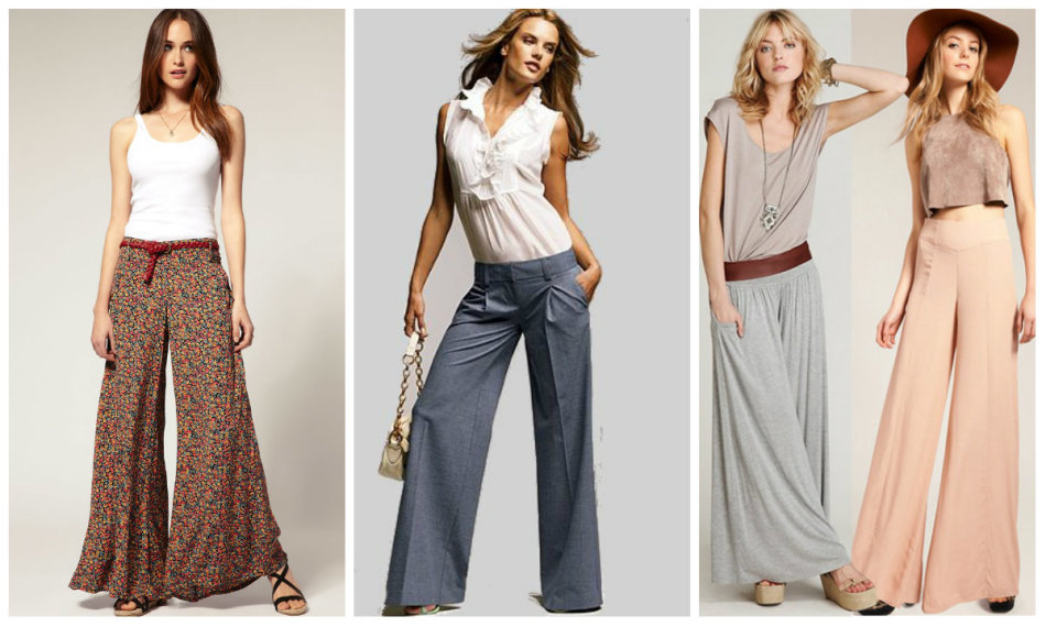 Several options for summer women's flax trousers on girls