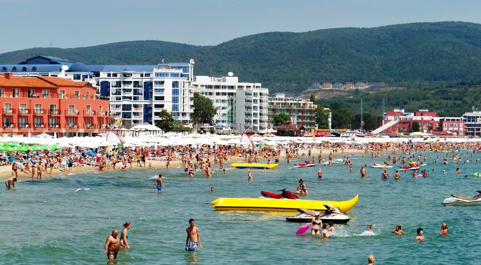 Pantai resor ini adalah pasir emas, Bulgaria