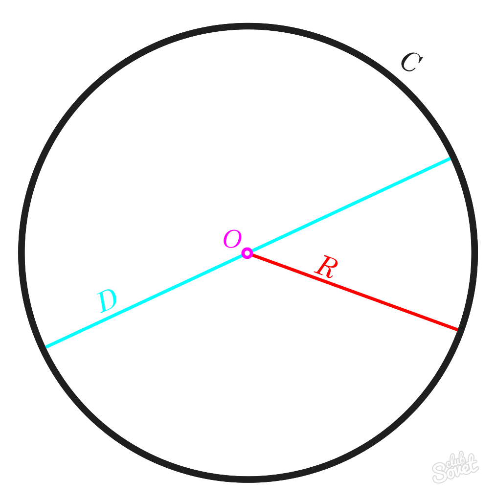 Circle area: formula through the radius, diameter, circle length, examples of problem solving