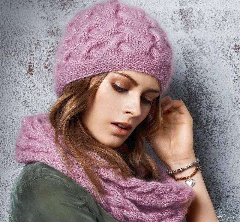 Вязание зимней шапки спицами для женщин