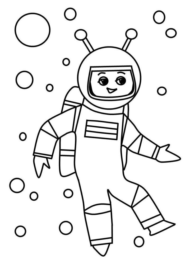 The stencil of rockets, an astronaut for application - template, photo