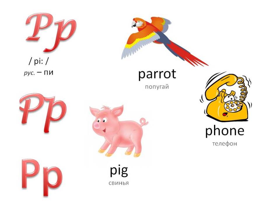 Alfabet englez cu voce care acționează pentru copii: Litera pp