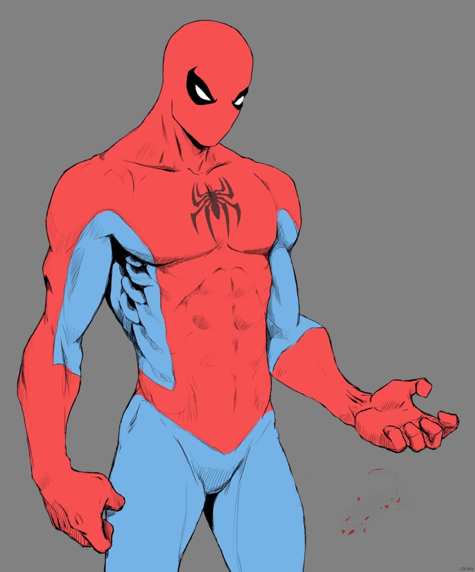 Рисунки человека-паука для срисовывания, вариант 7