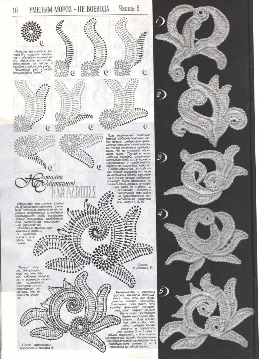 Schemes of Irish lace elements connected, option 13