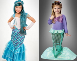 DIY Mermaid Otroški kostumski shemi, mojstrski tečaji, fotografije, videoposnetki