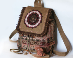 DIY BOHO bags: clutch, backpack, denim, knitted