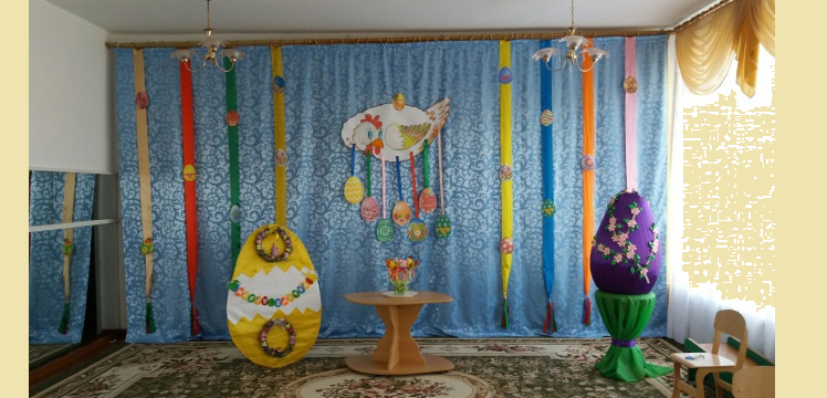 The idea of \u200b\u200bspring beautiful design, the youngest, nursery group to Easter