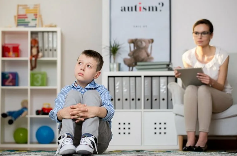A child with a diagnosis of autism