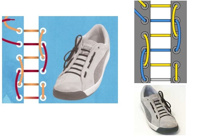 Разные шнуровки. Типы шнурования шнурков на 5 дырок. Шнуровка кроссовок без завязывания 5 дырок. Типы шнурования шнурков на 6 дырок. Способы завязывания шнурков на кедах 6 дырок.