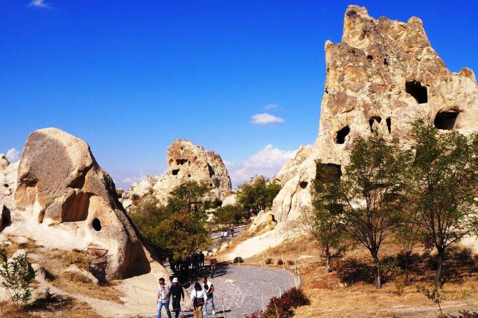 Museum terbuka di cappadocia terlihat tidak biasa