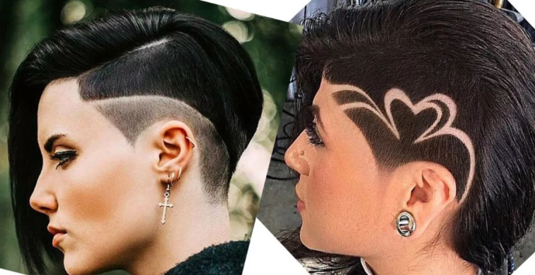 Hairstyles with shaved temples and nape