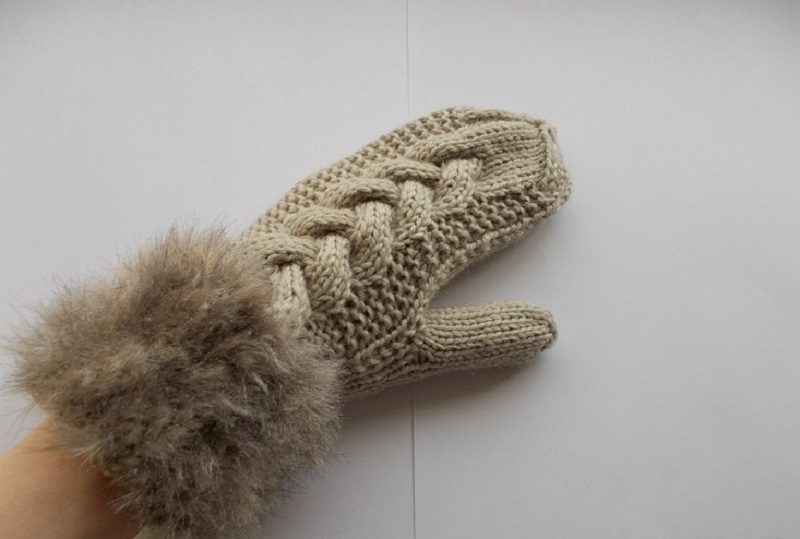 Γάντια με ελαστική ζώνη γούνας