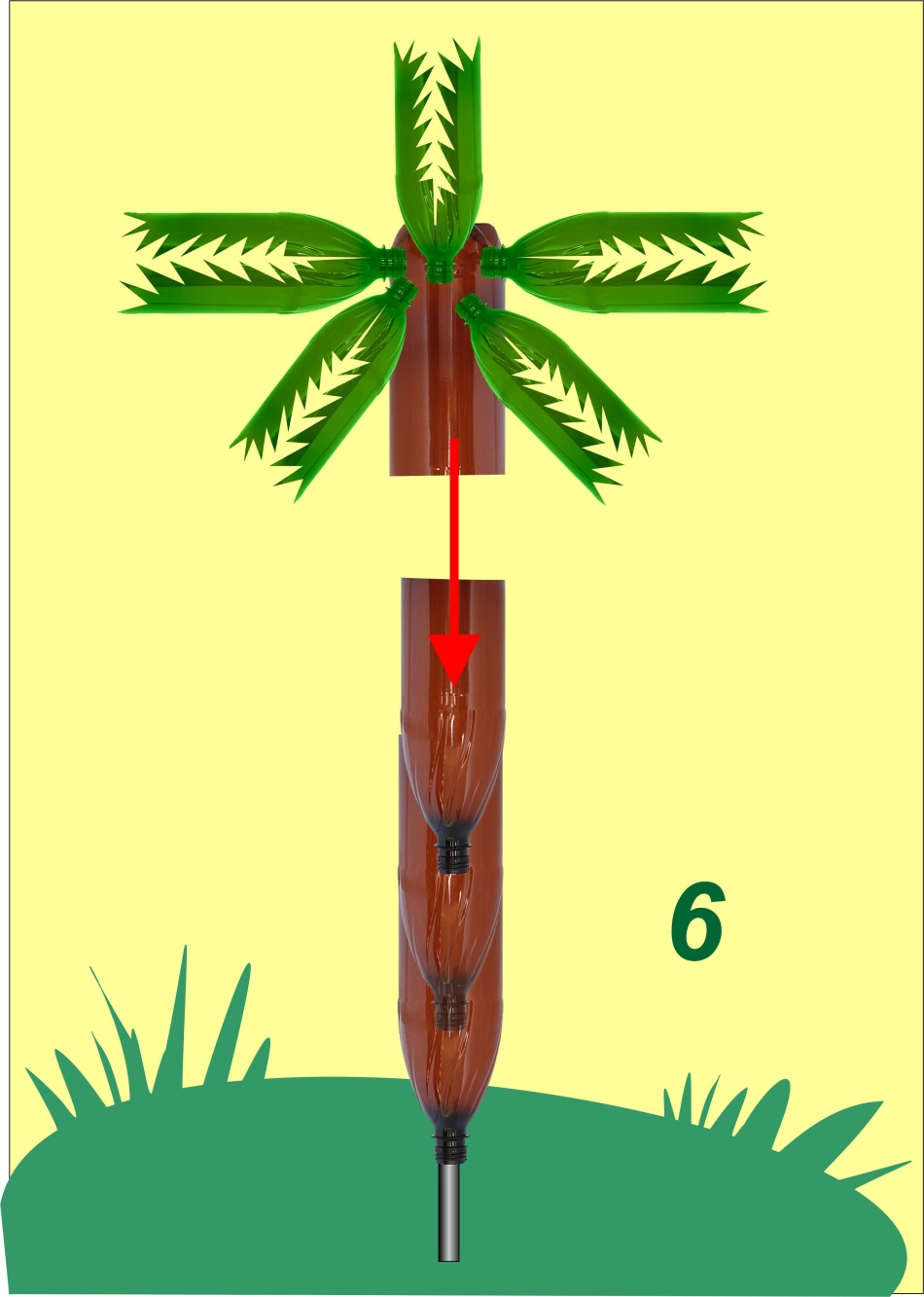 Crohn mounting scheme to the palm barrel from bottles