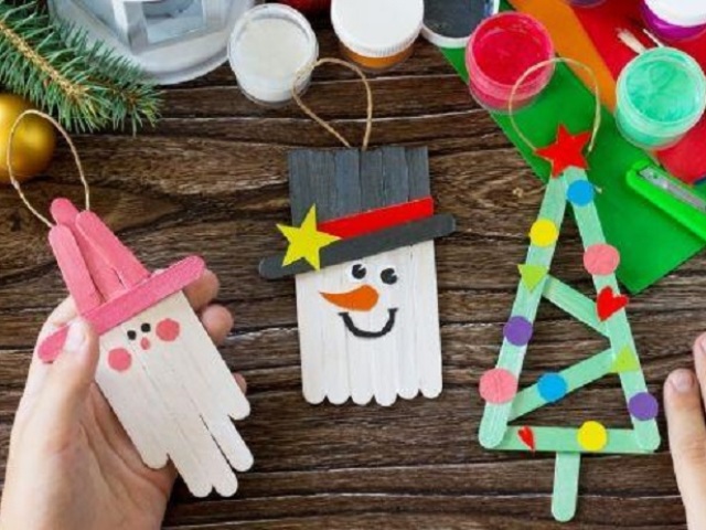 Artesanía de Año Nuevo en la pared - Ideas para niños