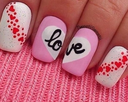 Nails for the day of lovers 2023: ideas of manicure, drawings, nail design by February 14 on Valentine's Day, photo