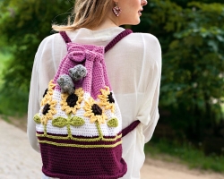 Crochet a female, children, for beginners: schemes with a description, ideas, photos, decoding of conventions of schemes. How to tie a crochet backpack with your own hands?