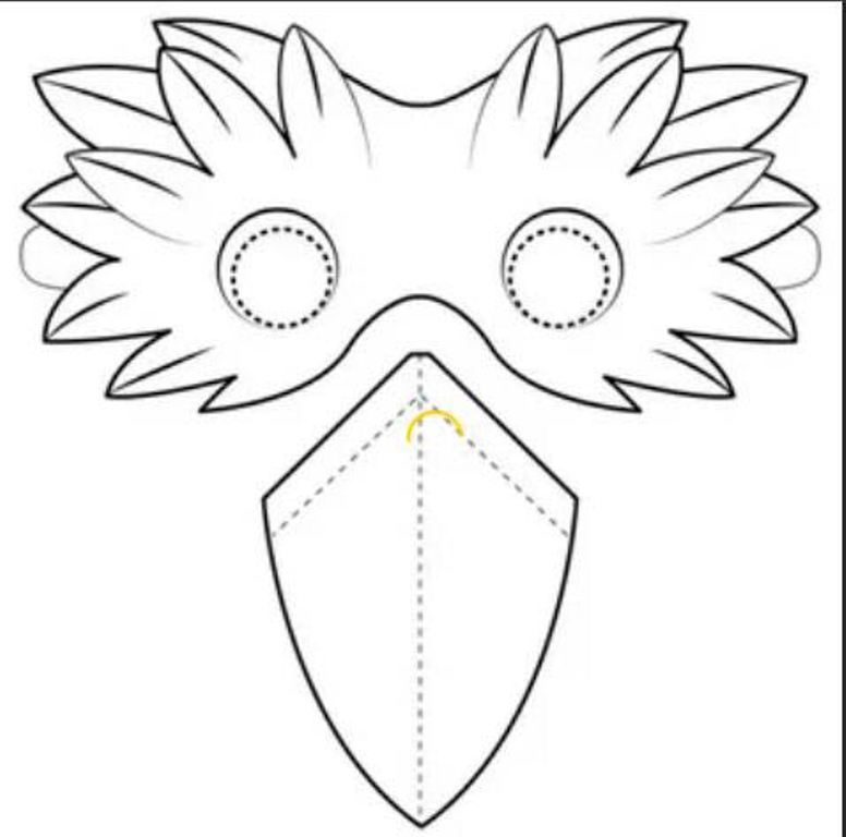 Template of the mask of a crow