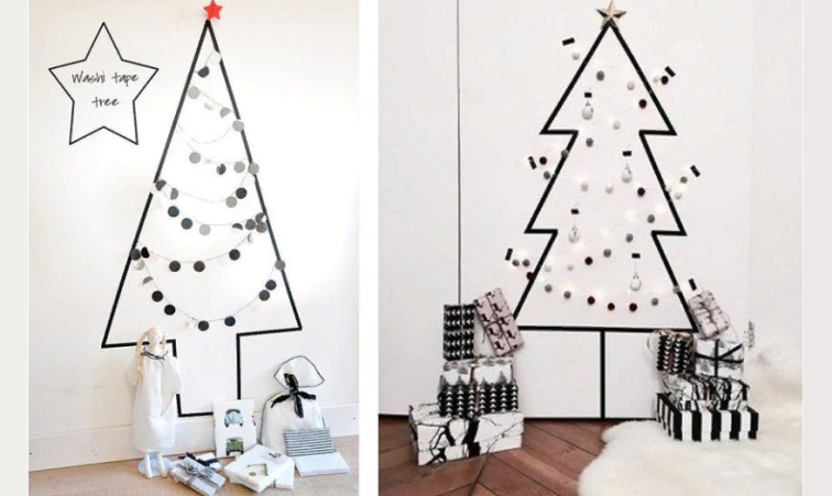 Рождественская наклейка-елка на стену своими руками