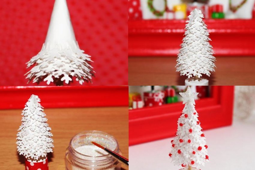 Árbol de Navidad de papel blanco